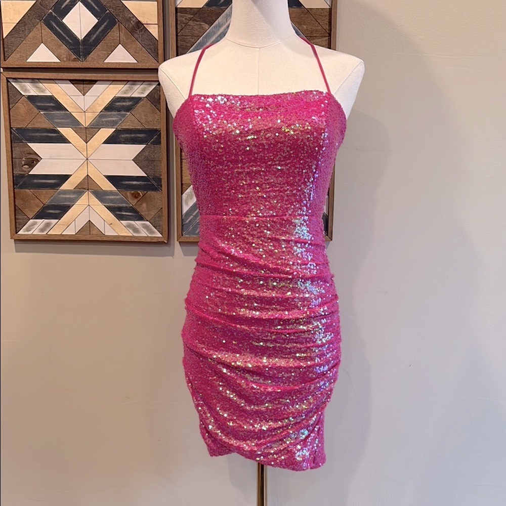 Windsor Pink Sequin Mini Dress